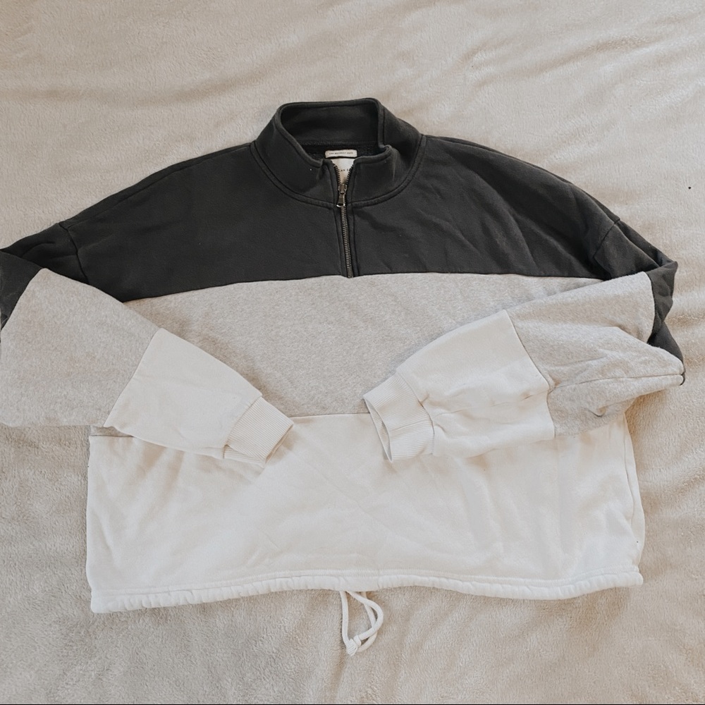 American Eagle color block quarter zip